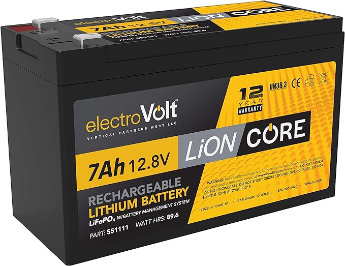 ElectroVolt 7Ah 12.8V Li-ion Battery / LiFe4 w/ BMS