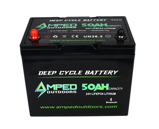 Amped Outdoors 50Ah 24V Trolling Motor Battery W/Charger