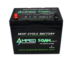 Amped Outdoors 50Ah 24V Trolling Motor Battery W/Charger